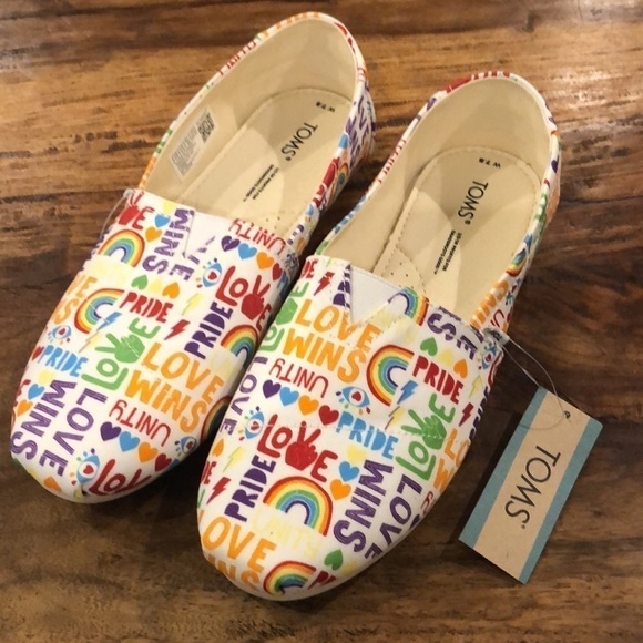 Tom's Belmont Multi Unity Casual Slip On Flat Shoes - Picture 2 of 8